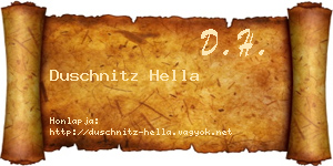Duschnitz Hella névjegykártya